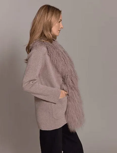 Alashan Women's Cecily Lamb Trim Shawl Sweater - Image 3