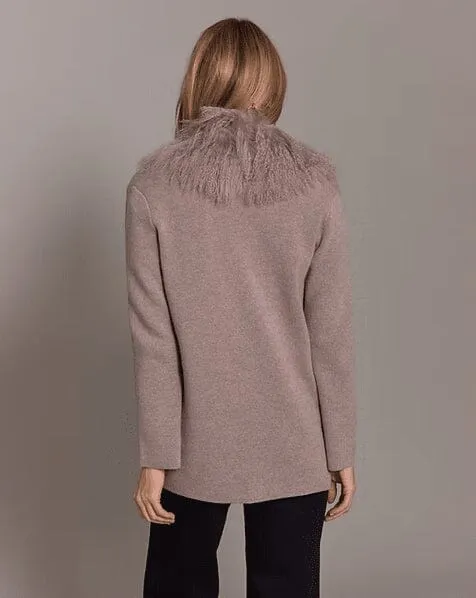 Alashan Women's Cecily Lamb Trim Shawl Sweater - Image 4