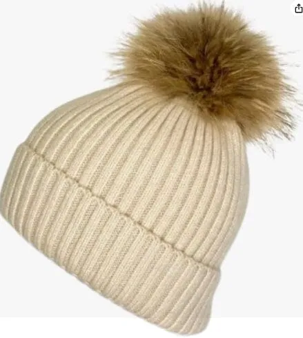 Linda Richards Women's Rib Hat w/Pom Pom - Image 3